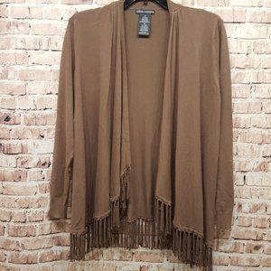 Chelsea & Theodore Cardigan Open Front w/ Fringe Size Medium